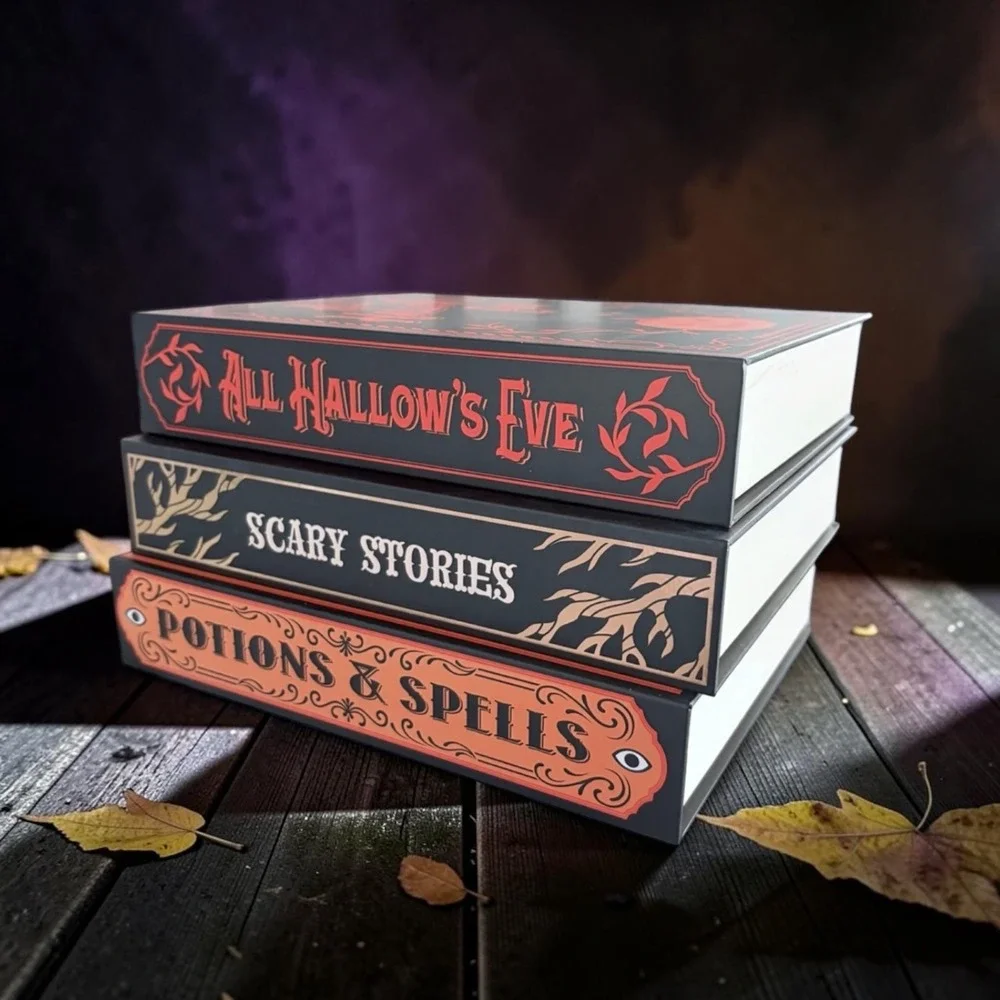 Halloween Faux Book Box Set of 3 Spooky Decorative Storage Potions Scary Stories